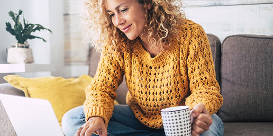 Woman using laptop